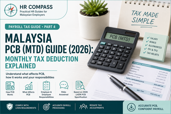 Malaysia PCB (MTD) Guide (2026): Monthly Tax Deduction Explained